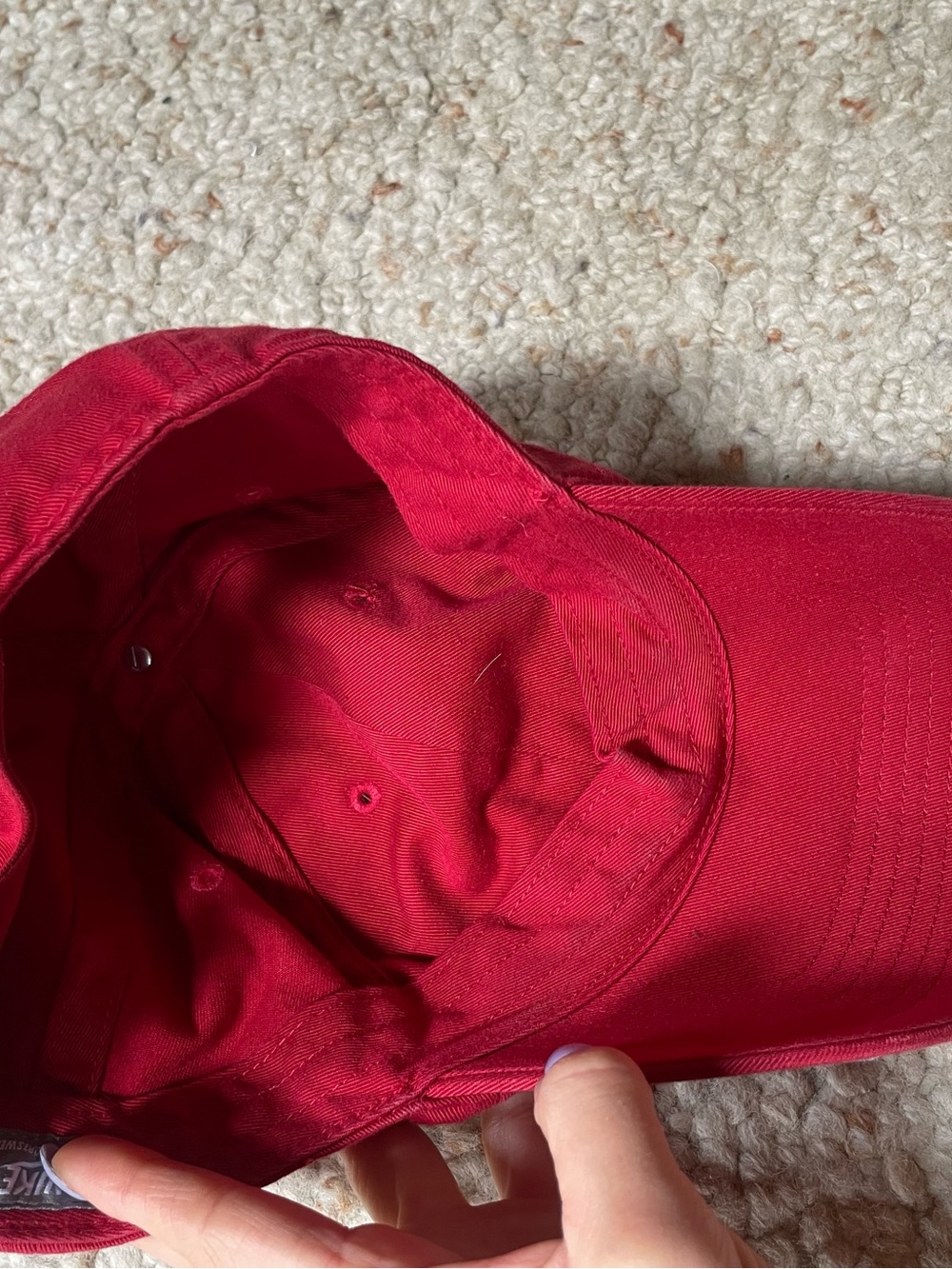 Nike Red Adjustable Baseball Cap with White Embroidery - Picture 8 of 10
